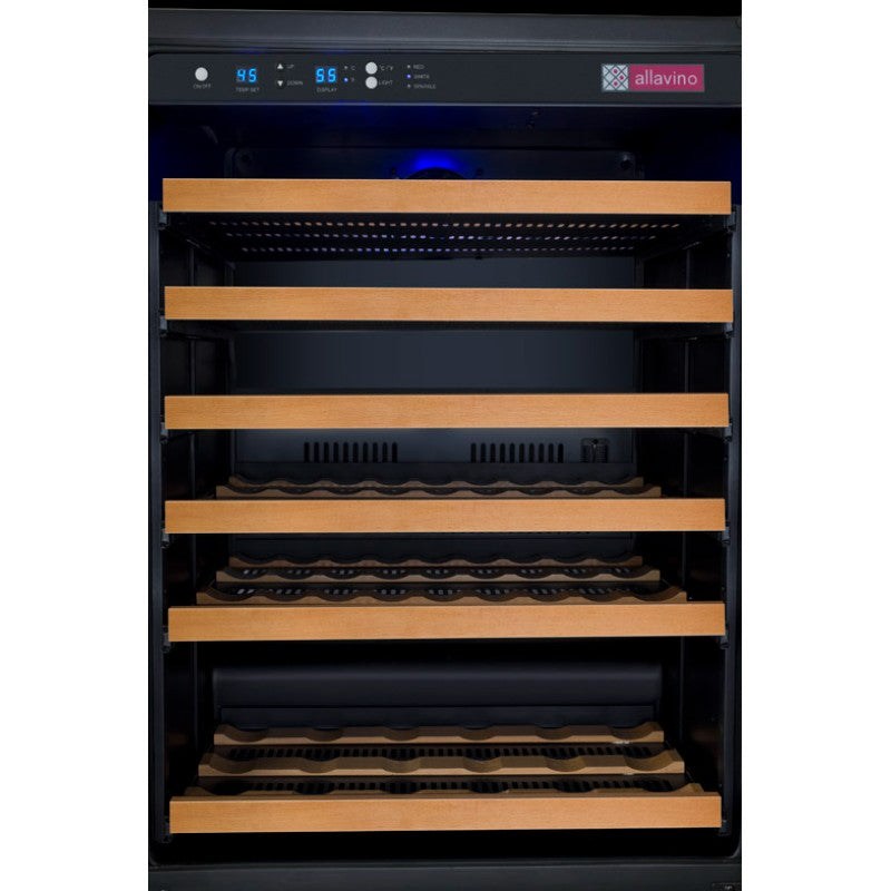 Allavino 56-Bottle Single Zone Built-In Wine Refrigerator FlexCount in Black VSWR56-1BL20