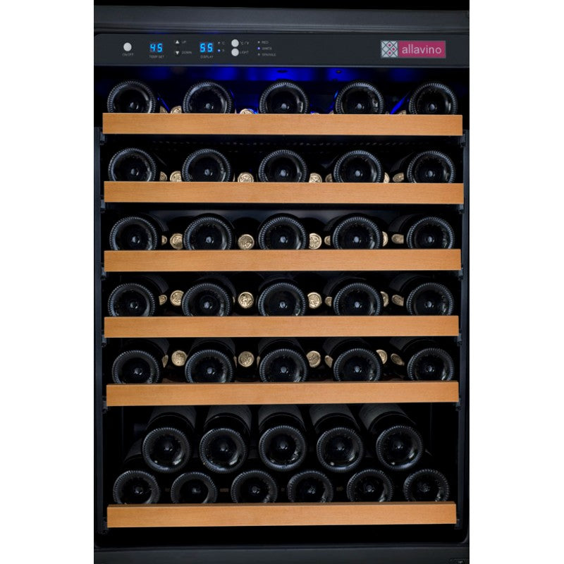Allavino 56-Bottle Single Zone Built-In Wine Refrigerator FlexCount in Black VSWR56-1BL20