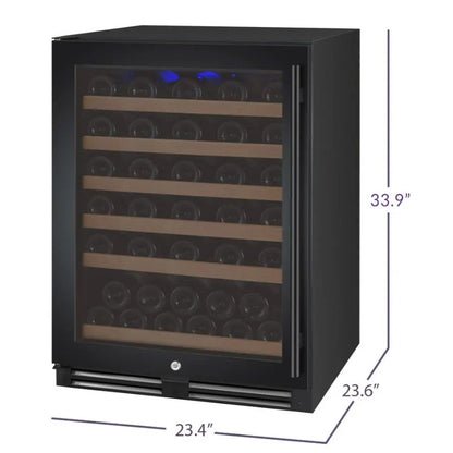 Allavino 56-Bottle Single Zone Built-In Wine Refrigerator FlexCount in Black VSWR56-1BL20
