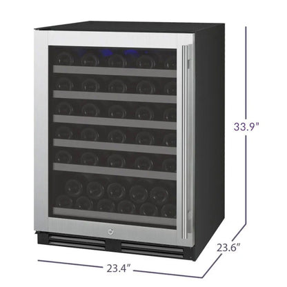 Allavino 56-Bottle Single Zone Built-In Wine Refrigerator FlexCount in Stainless Steel VSWR56-1SL20