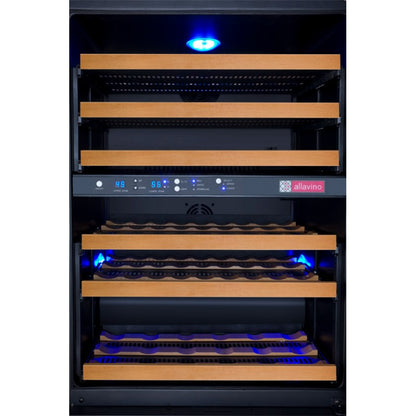 Allavino 56-Bottle Dual Zone Built-In Wine Refrigerator FlexCount in Black VSWR56-2BL20