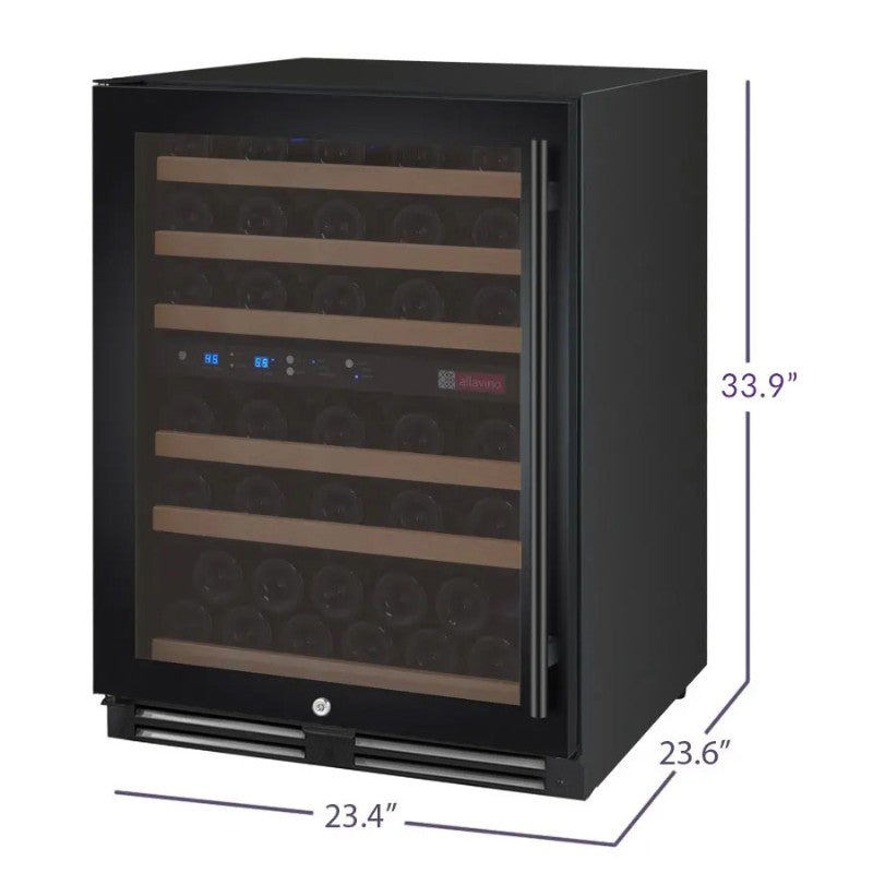 Allavino VSWR56-2BL20 56-Bottle Dual Zone Wine Refrigerator