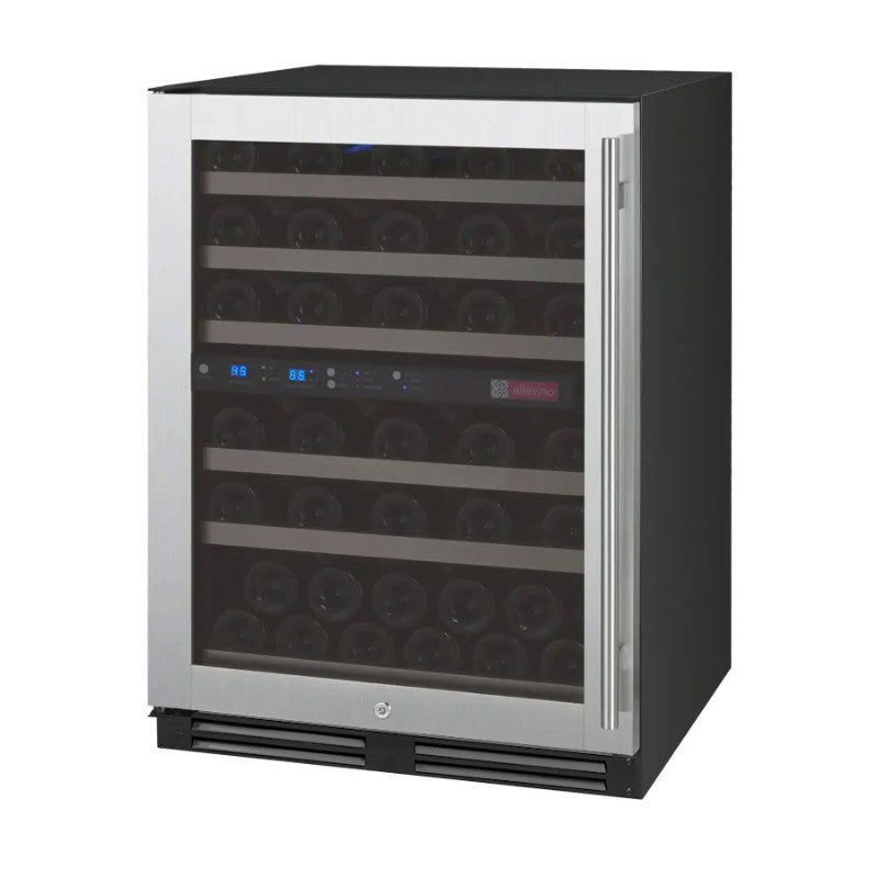 Allavino 56-Bottle Dual Zone Built-In Wine Refrigerator FlexCount in Stainless Steel VSWR56-2SL20