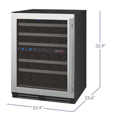 Allavino 56-Bottle Dual Zone Built-In Wine Refrigerator FlexCount in Stainless Steel VSWR56-2SL20