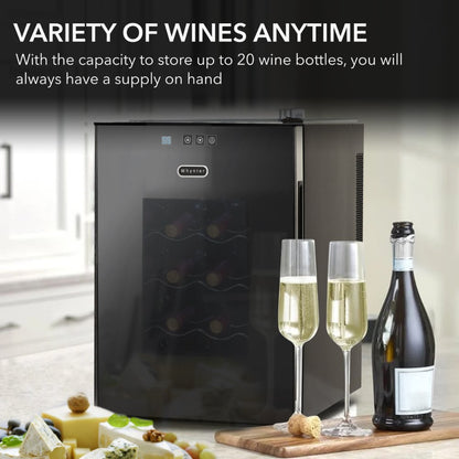 Whynter Wine Cooler 20-Bottle Thermoelectric Mirror Glass Door WC-201TD