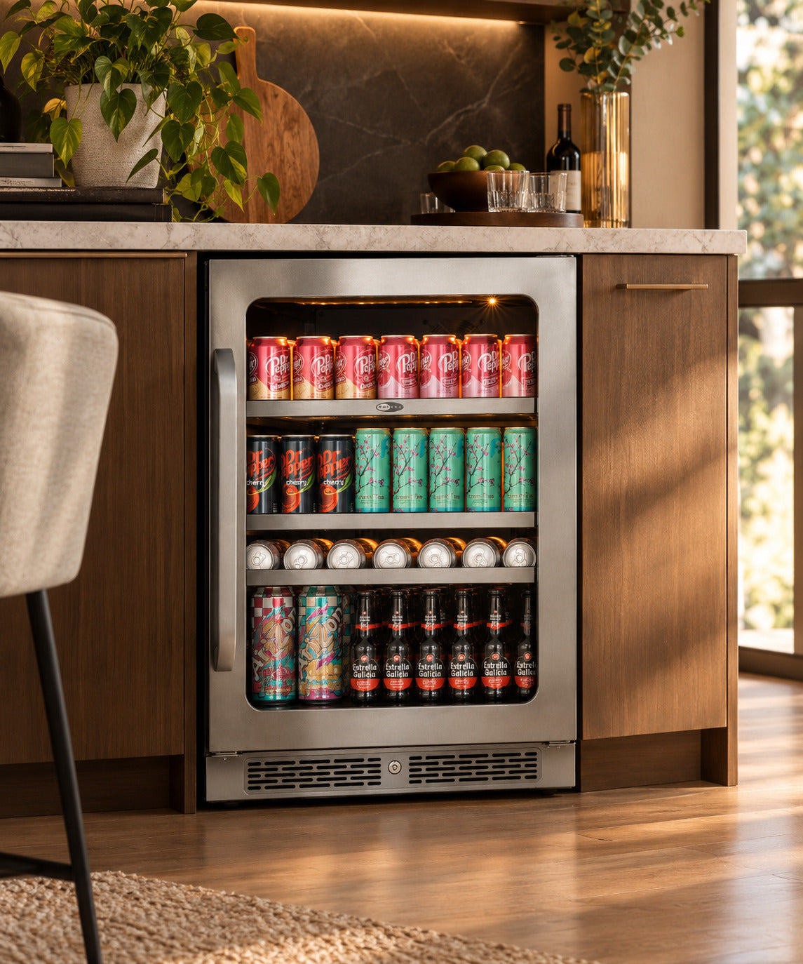 Whynter 166-Can Built-In Beverage Fridge BSR-140SB