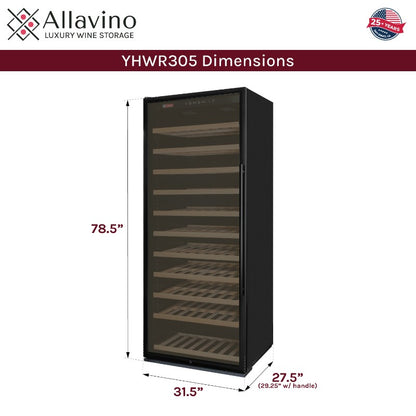 Allavino Wine Refrigerator 277 Bottle Single Zone Tru-Vino Black – YHWR305-1BL20