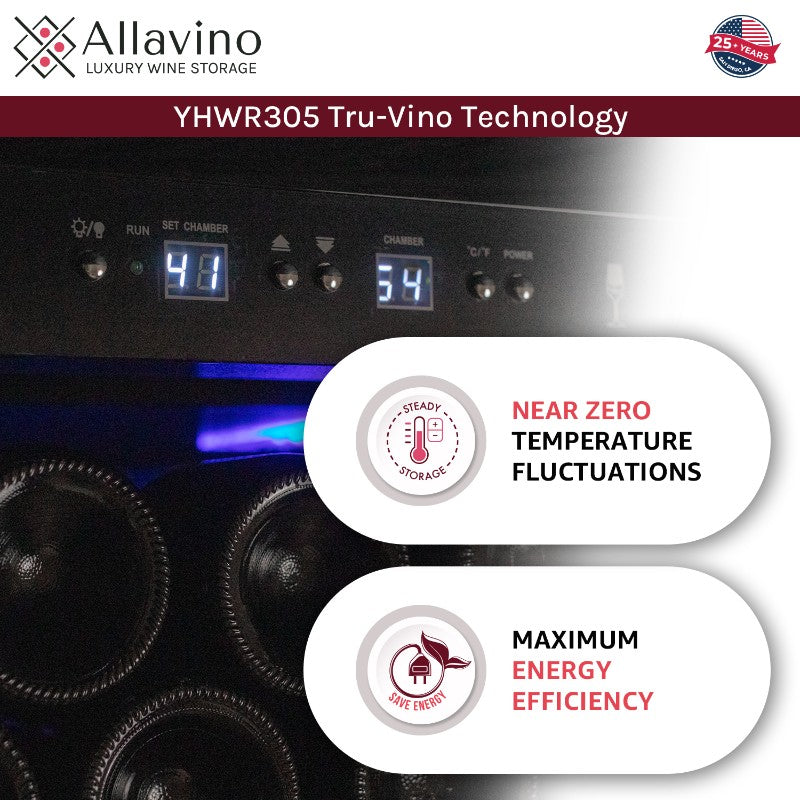 Allavino Wine Refrigerator 277 Bottle Single Zone Tru-Vino Black – YHWR305-1BL20