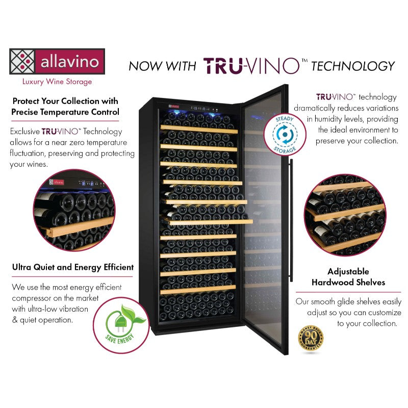 Allavino Wine Refrigerator 277 Bottle Single Zone Tru-Vino Black – YHWR305-1BL20