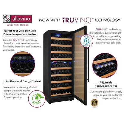 Allavino 24" Wine Refrigerator 99-Bottle Dual Zone Tru-Vino YHWR99-2BR20